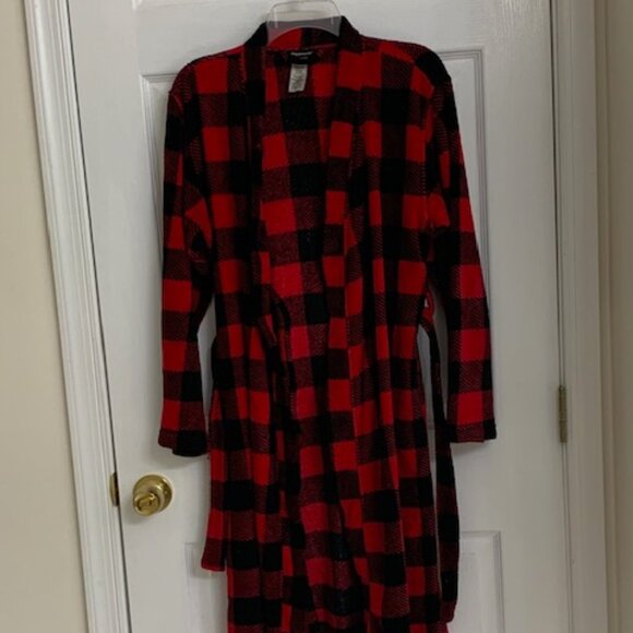 Joe Boxer Boys' Buffalo Check Plaid Fleece Bathrobe size 14-16 - Picture 2 of 7